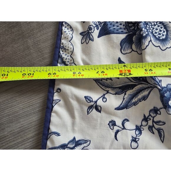 Waverly Fieldcrest Floral Blue & White Reversible Cotton Duvet Cover King - Picture 5 of 5